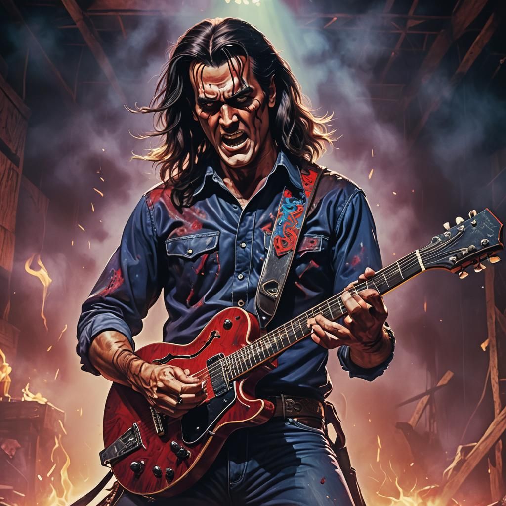 Bruce Campbell as Death Metaller in Manga Style