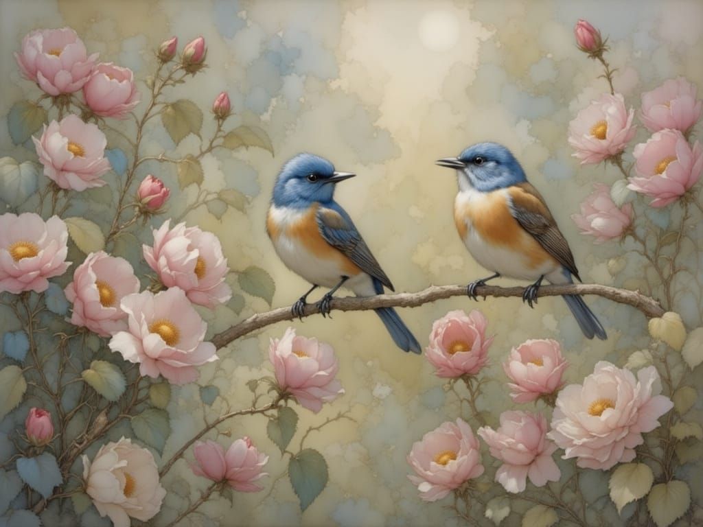 Surreal Hyperrealistic Garden Scene in Vibrant Colors