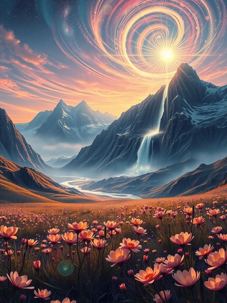 Astral Landscape in Pablo Amaringo's Style