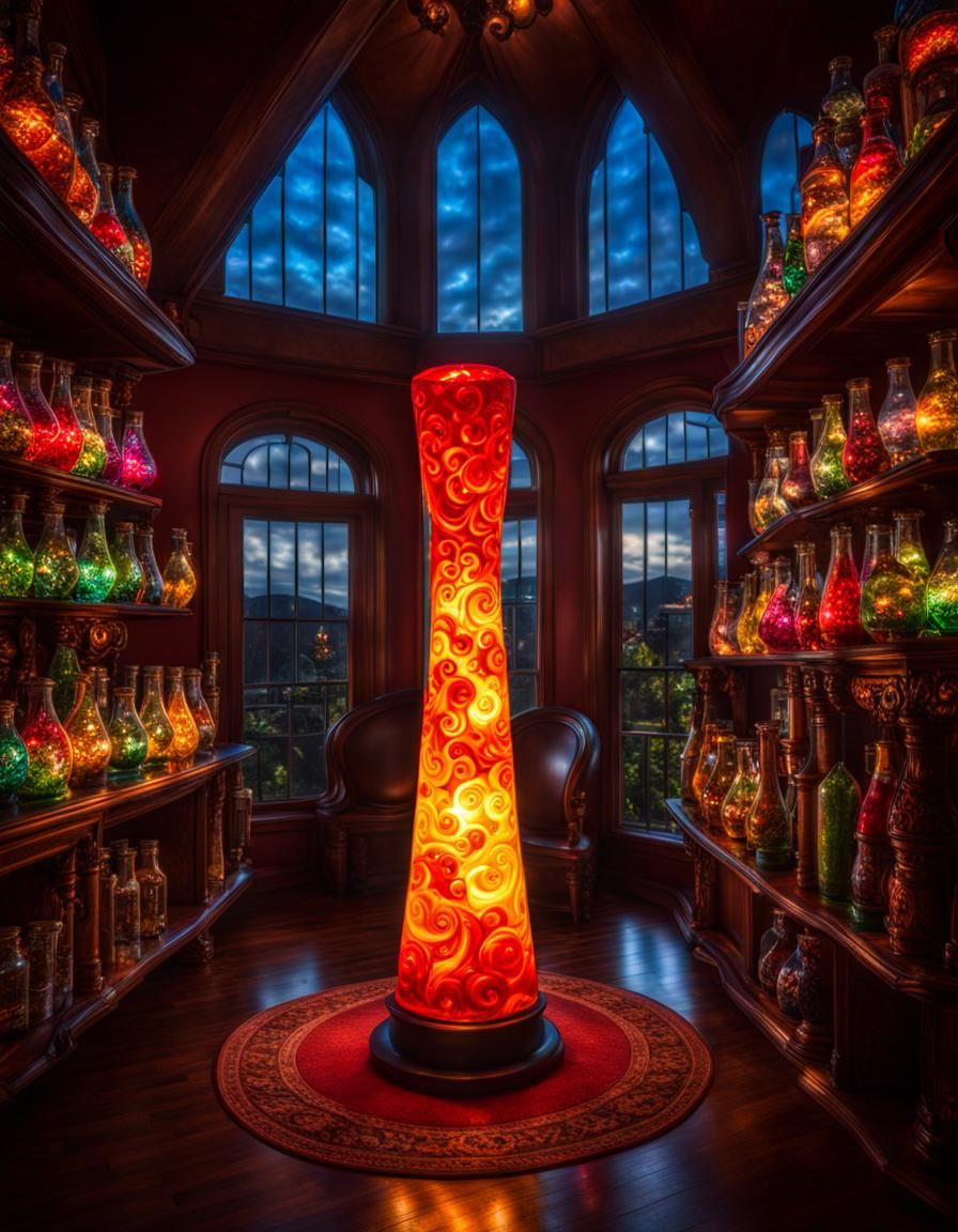 Epic Fantasy Lava Lamp in Photo Style