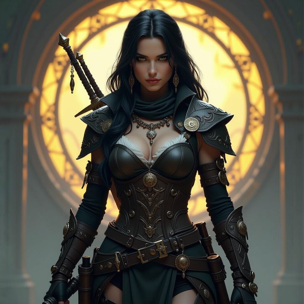 Fantasy Mercenary in Detailed Armor, Rutkowski Style