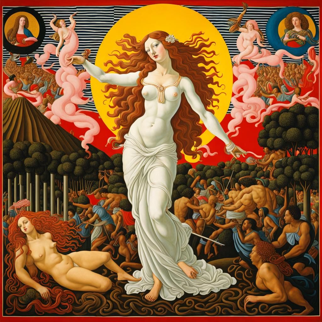 Goddess of Love Presides Over Battlefield, Renaissance Style