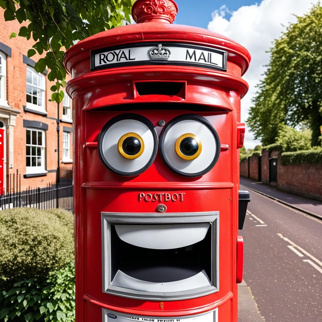 Googly Eyes on British Postbox: Playful Photorealistic Art