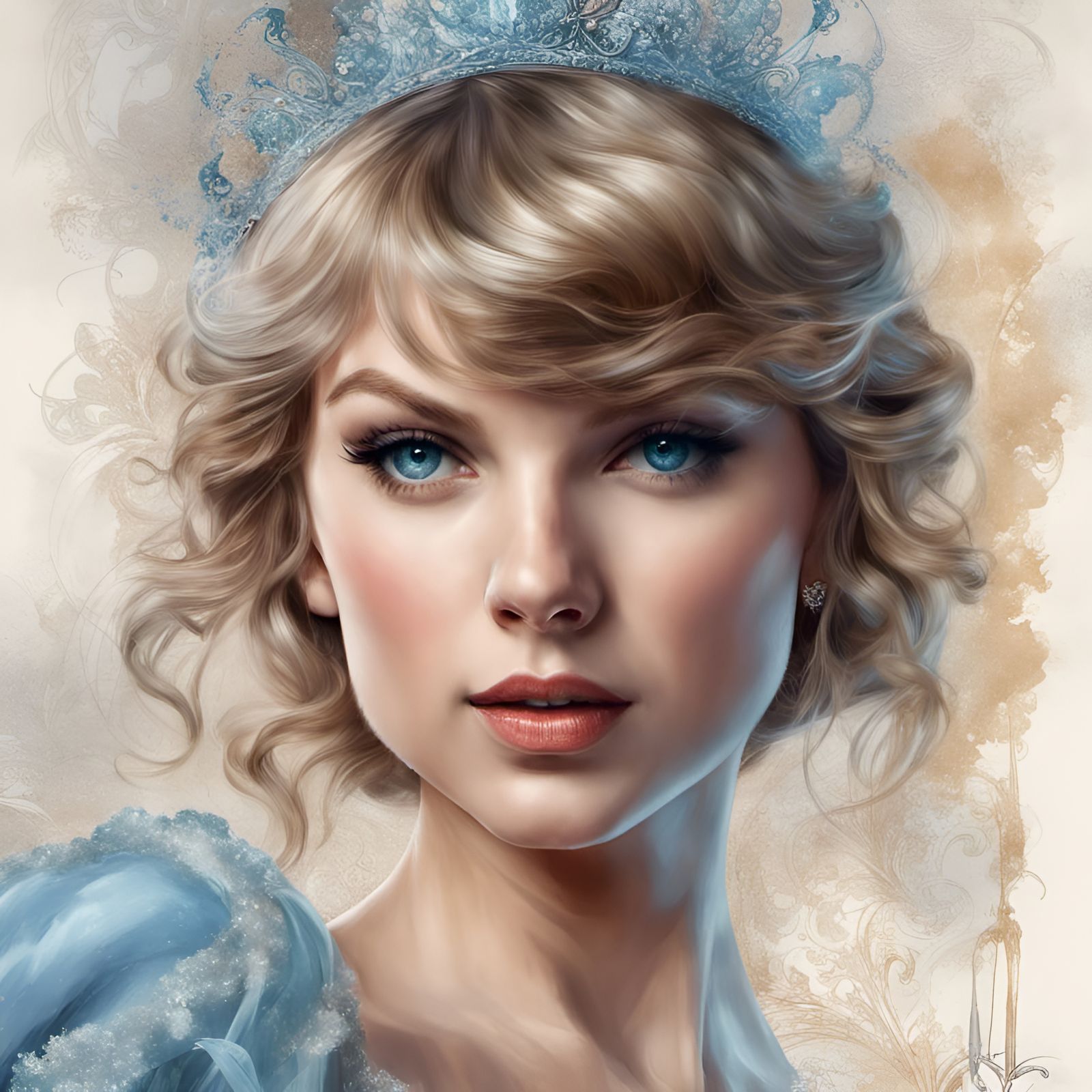 Taylor Swift as Cinderella, Digital Illustration