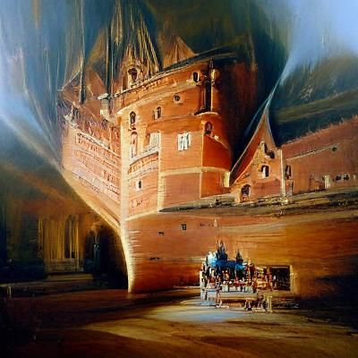 Malbork Castle as Oil Painting