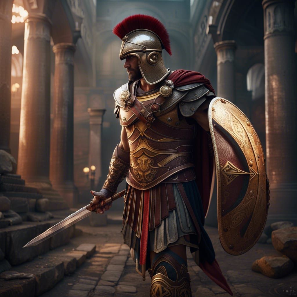 Centurion Warrior in Ancient Rome: Digital Matte Painting