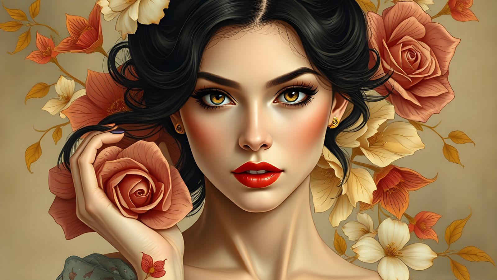 Stunning Female Portrait in a Vibrant Aesthetic