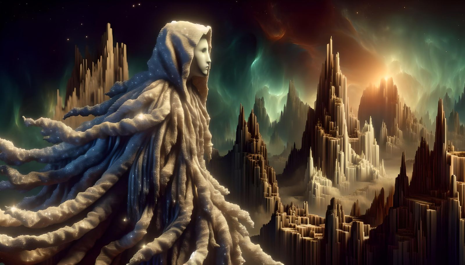 Anthropomorphic Speleothem in Sparklecloth with Fractal Back...