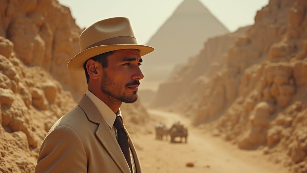 Archeologist at Excavation Site in Autochrome Style