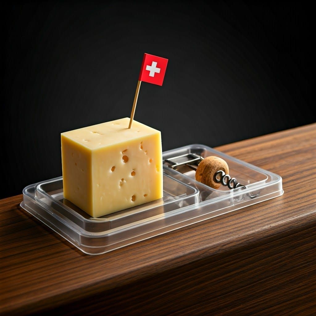 Holeless Cheese Cube in Swiss Industrial Design