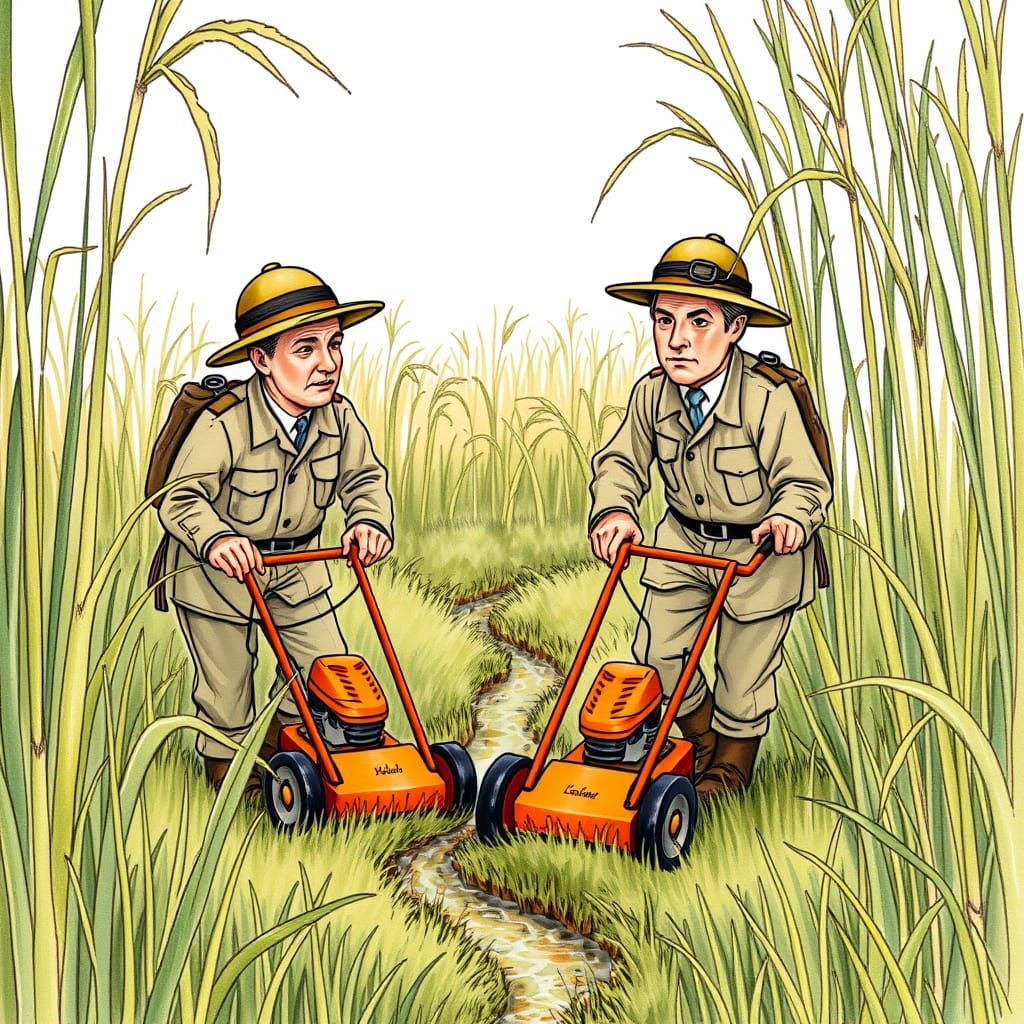 Victorian Explorers Discover Nile Source in Storybook Illust...