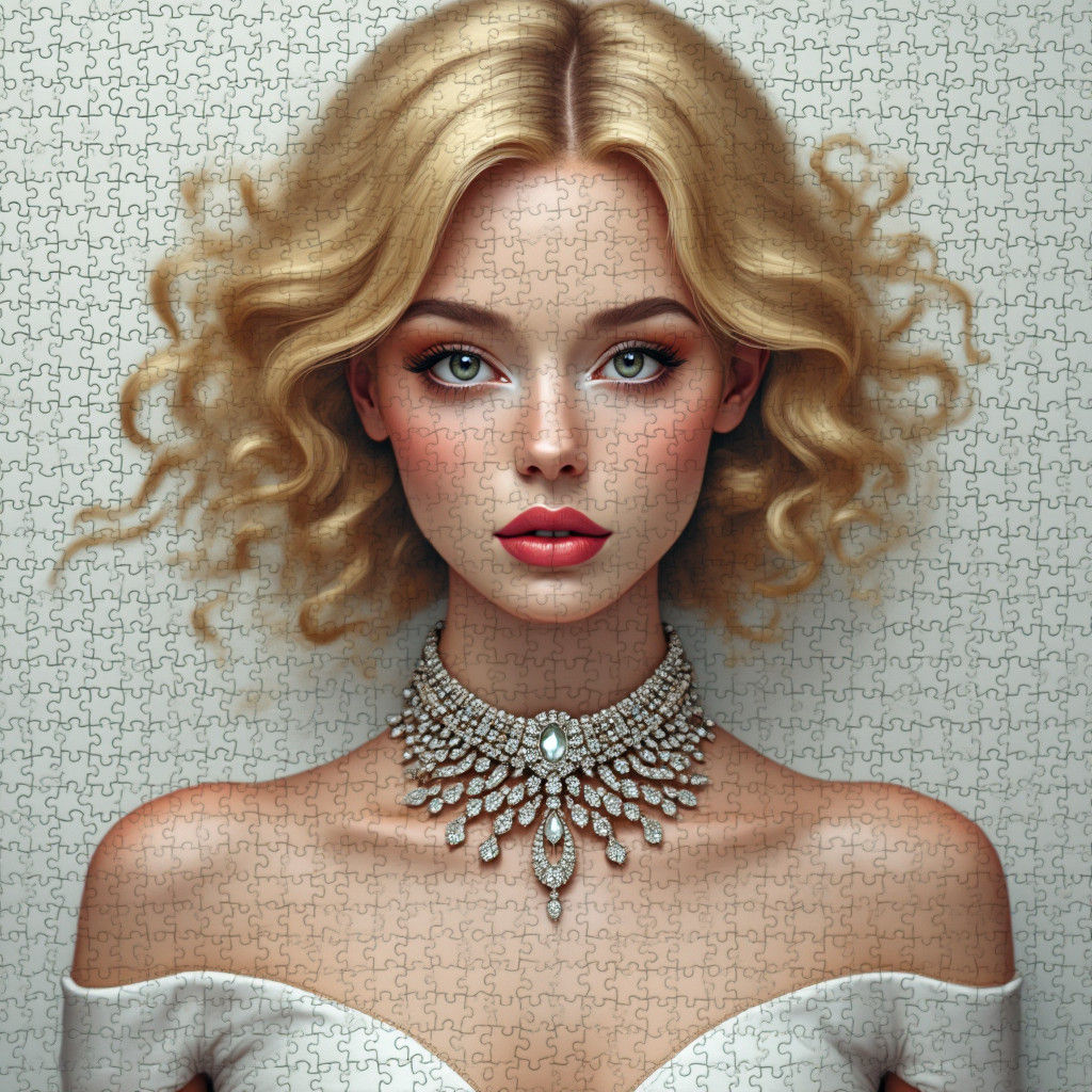 A puzzle of a blonde female