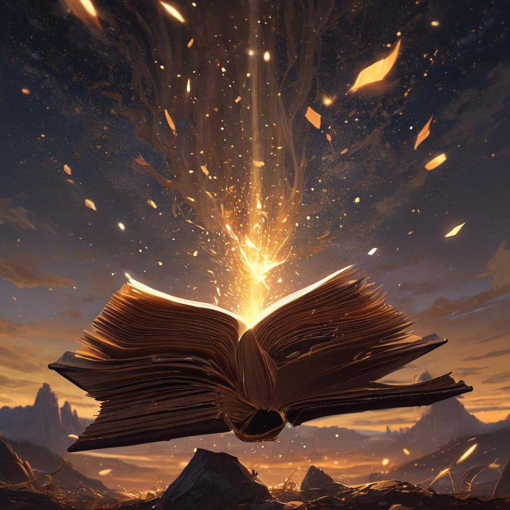 Magical Book Descends in Anime Style Art
