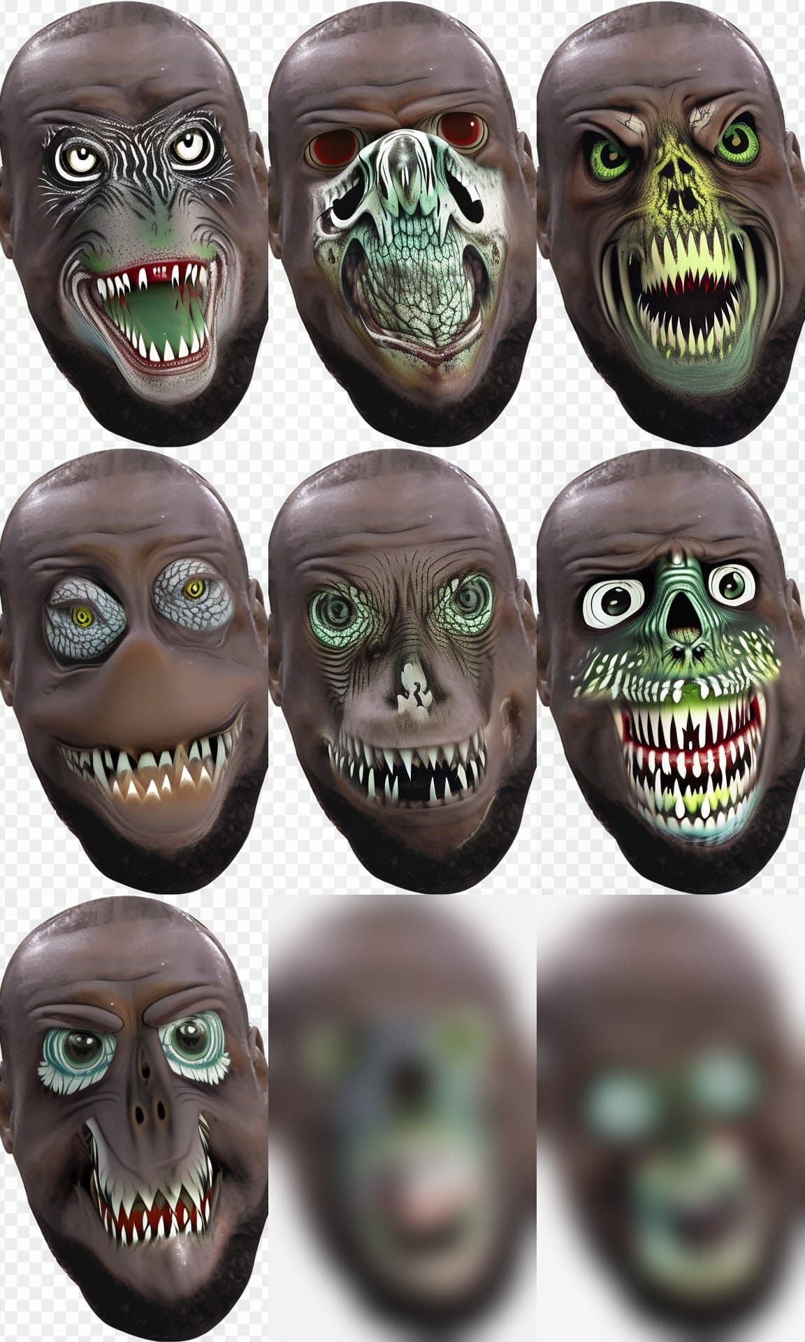 Terrifying Creature Face Slowly Morphing