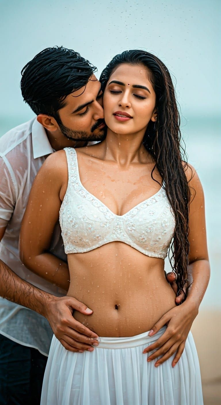 Ethereal Indian Goddess in Dreamy Beach Setting