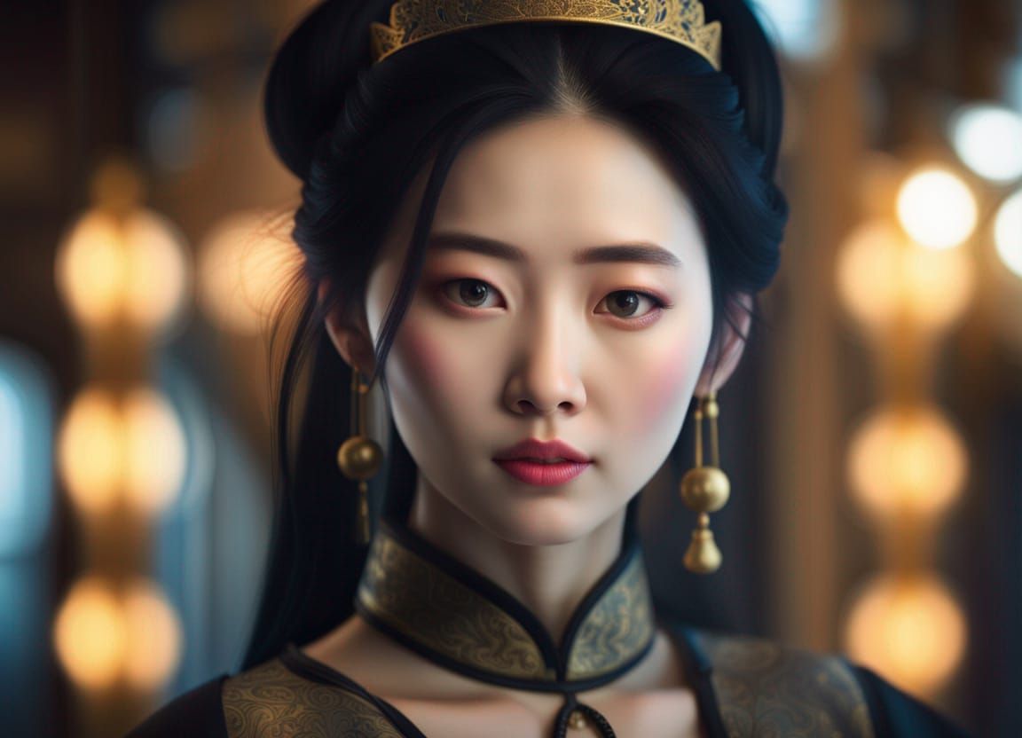Hyper-Realistic Chinese Princess in Elegant Palace