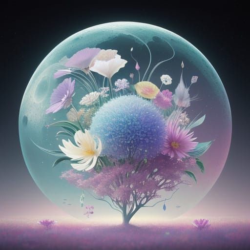 Dreamy Orbiflora Bloom in Pastel Hues