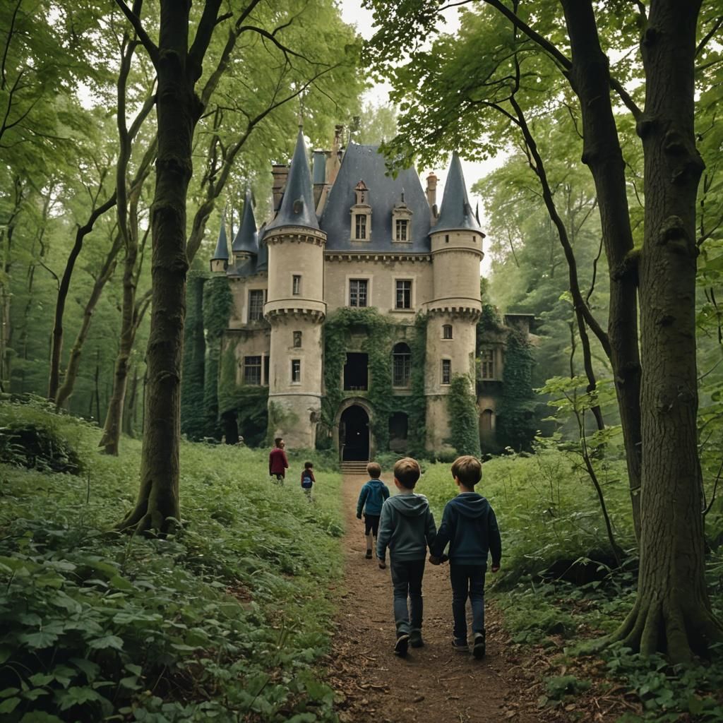 A Boy's Encounter with Ghosts in a Dark Castle