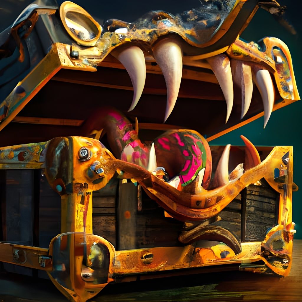 Hyperrealistic Mimic Treasure Chest from Dungeons and Dragon...