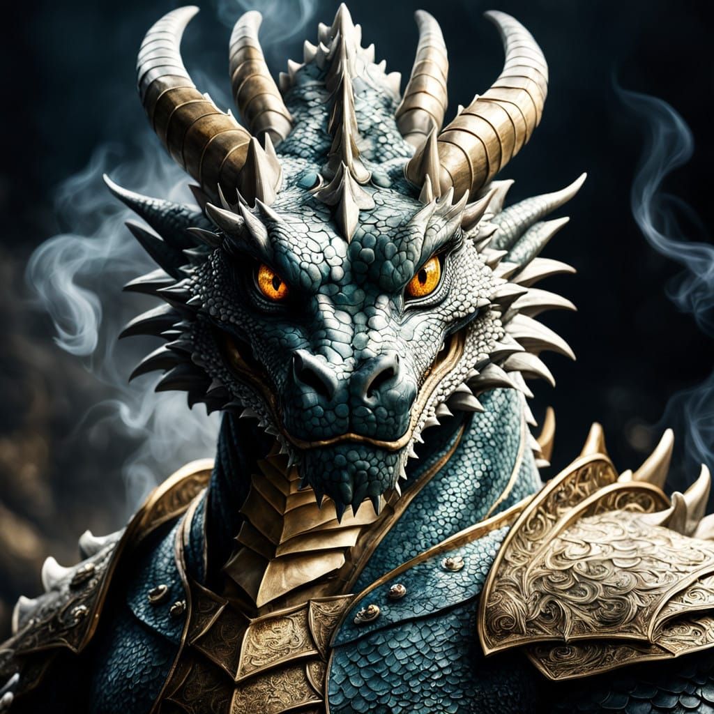 Regal Dragon Portrait in Sophisticated Studio Lighting