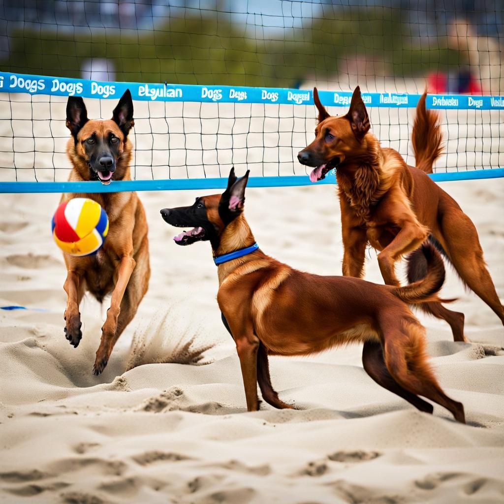 Dogs Play Beach Volleyball at Summer Olympics