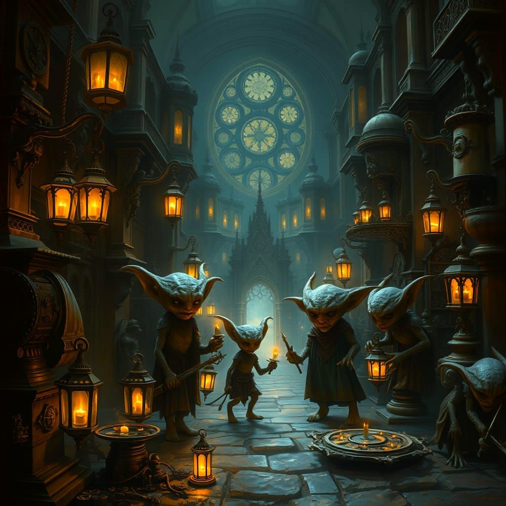 Majestic Goblins in Gothic Steampunk Art