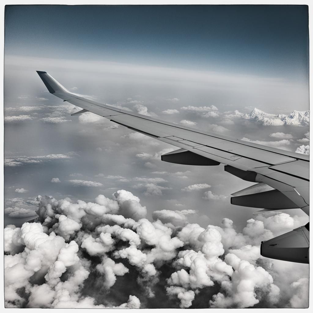 Aerial View from Airplane Window