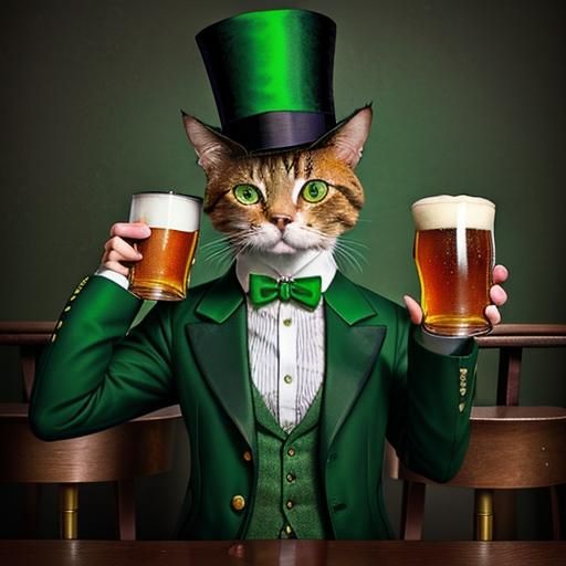 Cat Celebrates St. Patrick's Day