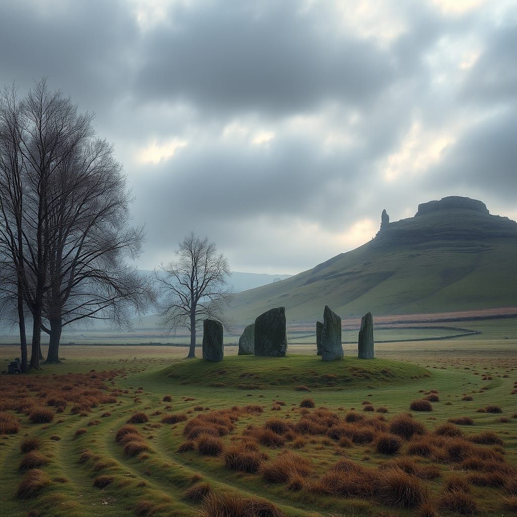 Mystical Celtic Landscape with Standing Stones