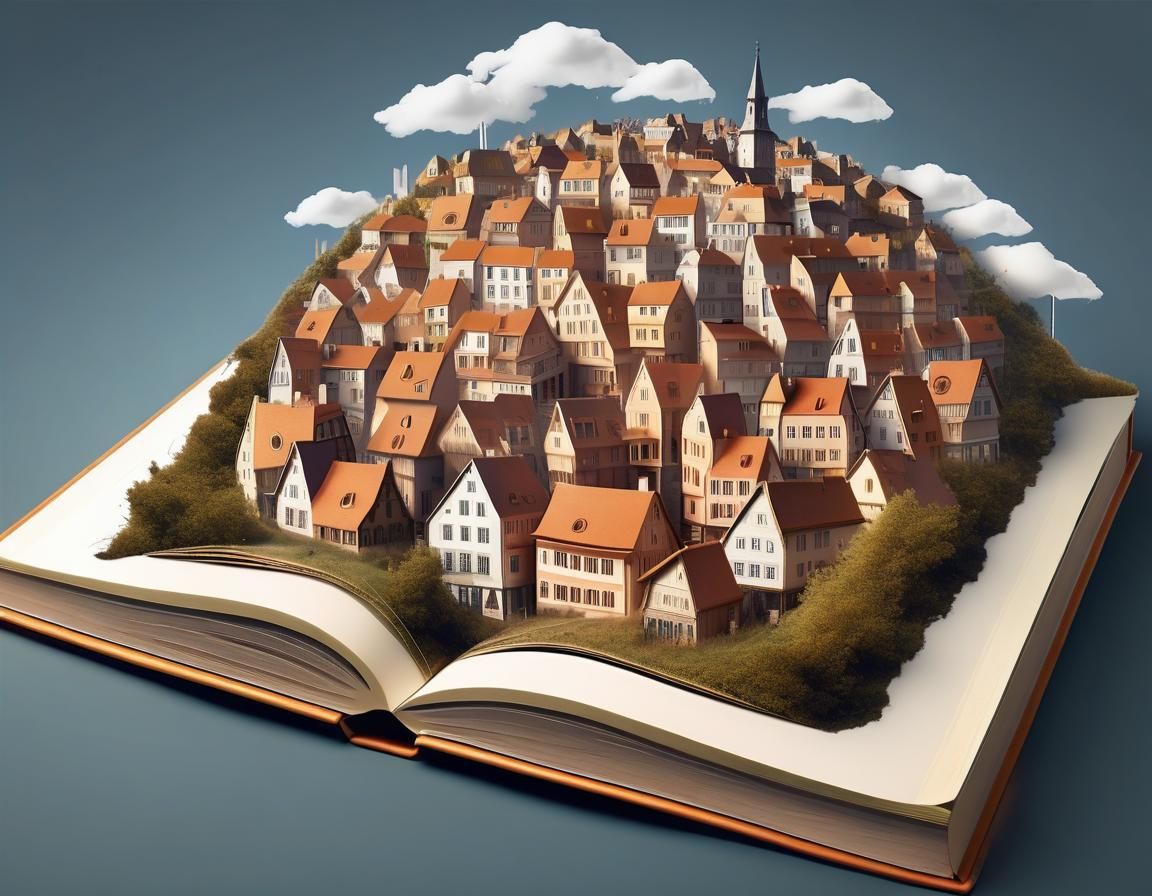 European Village Rising From Book