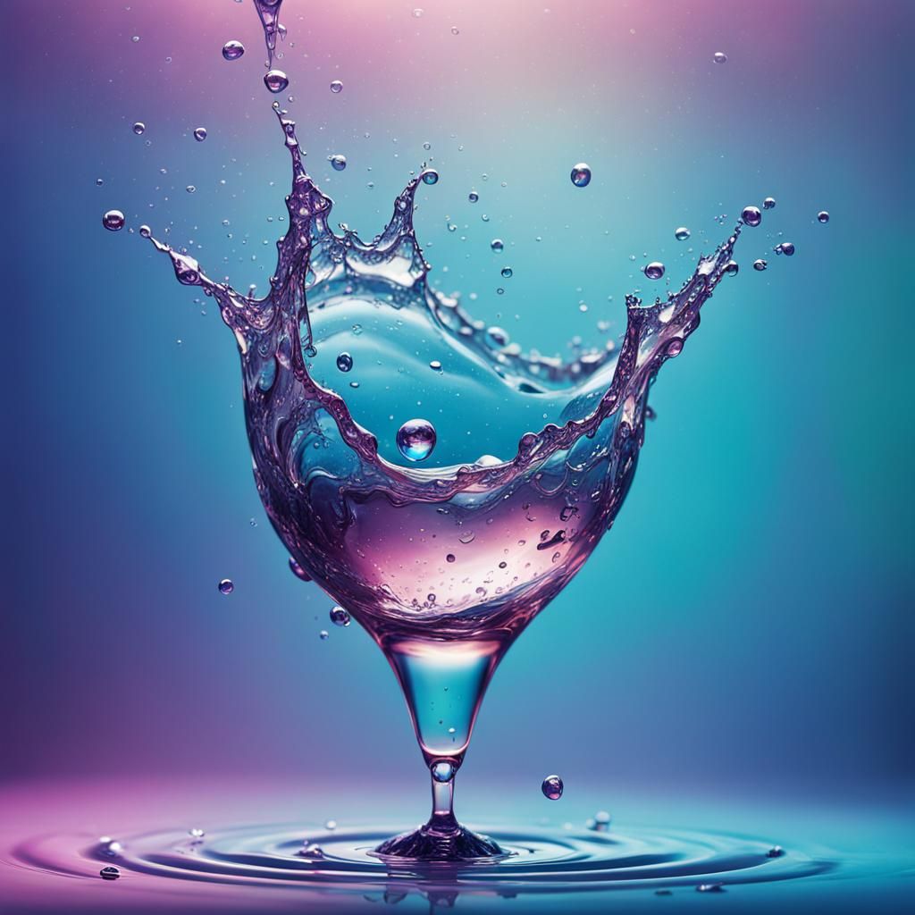 Hyperrealistic Water Drop Splash Art