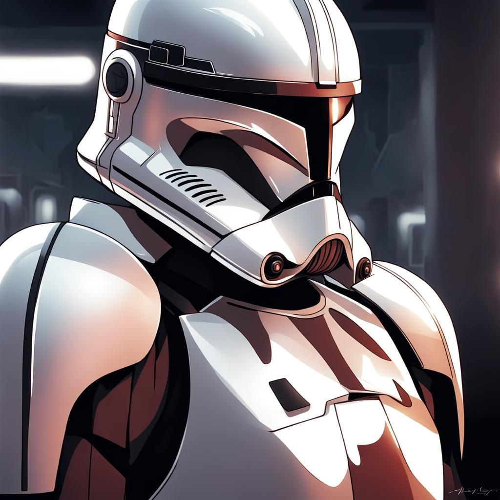 Clone Trooper Star Wars in Anime Style