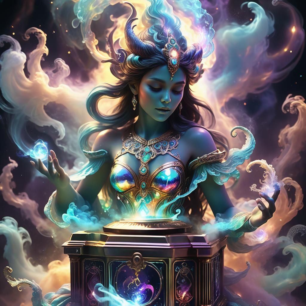 Holographic Djinn Emerges in Astral Fractal Art