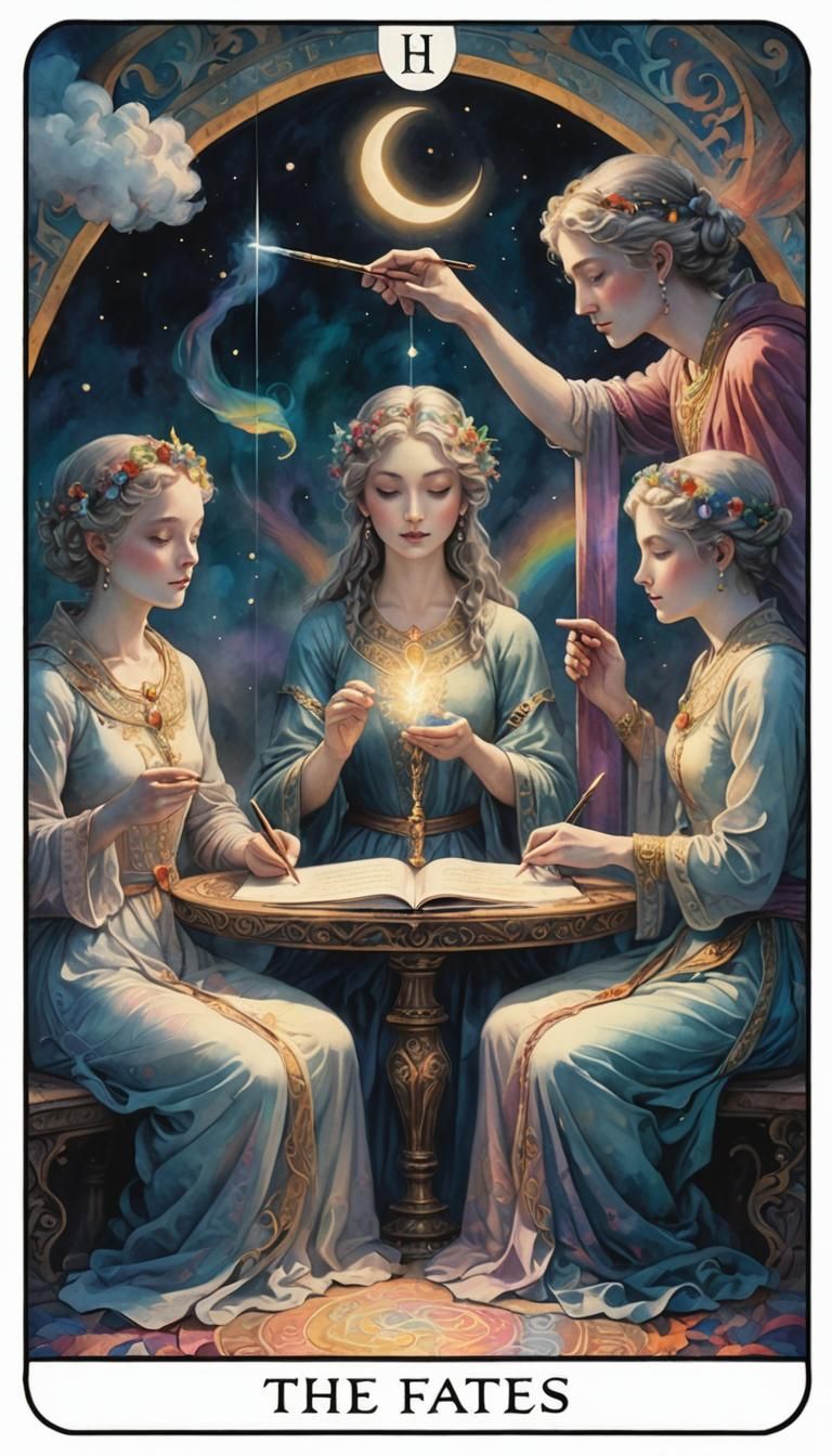 Mystical Tarot Card Illustration of Destiny
