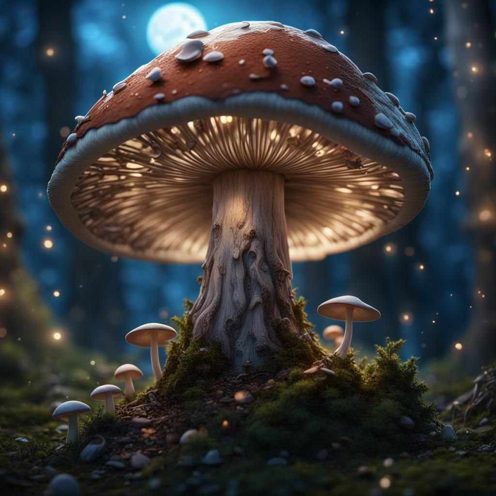 Enchanting Fairy Portrait in Mushroom Forest