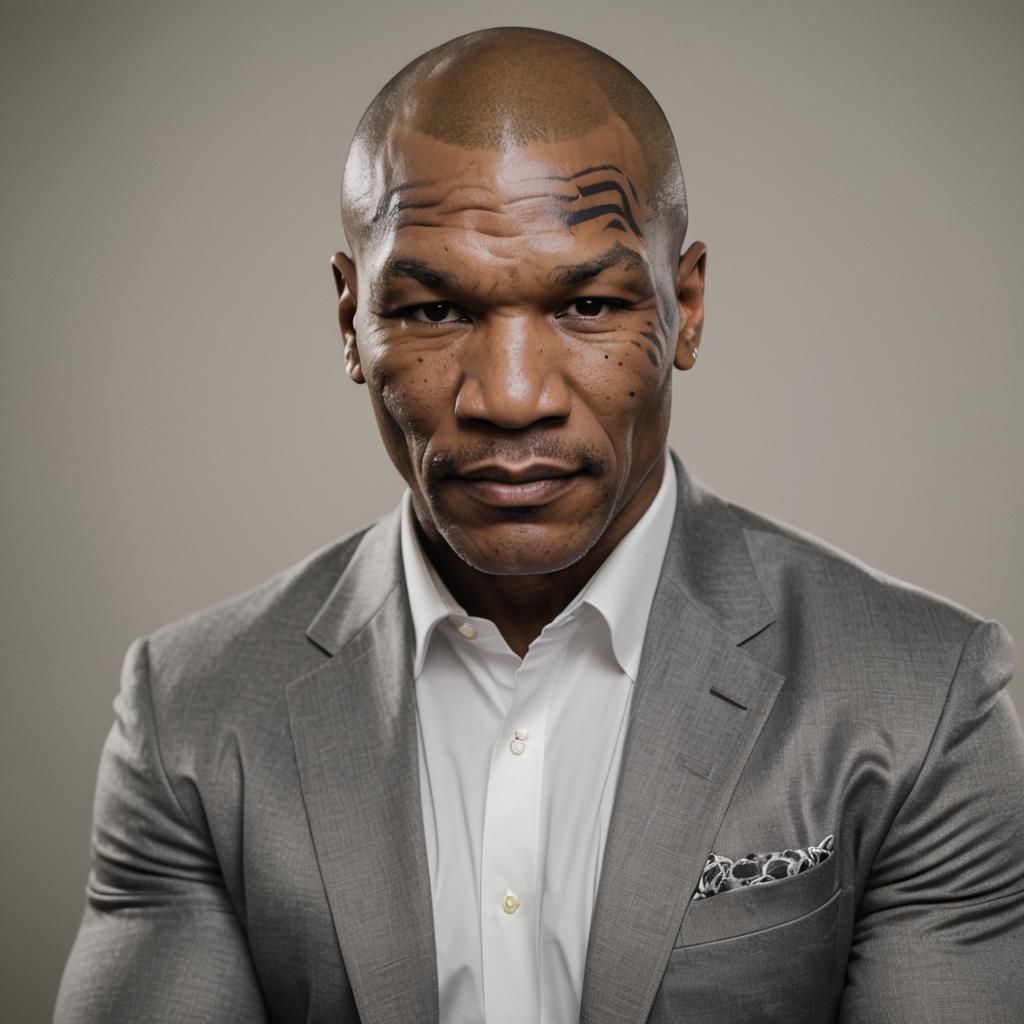 Mike Tyson Portrait in Professional Photography Style