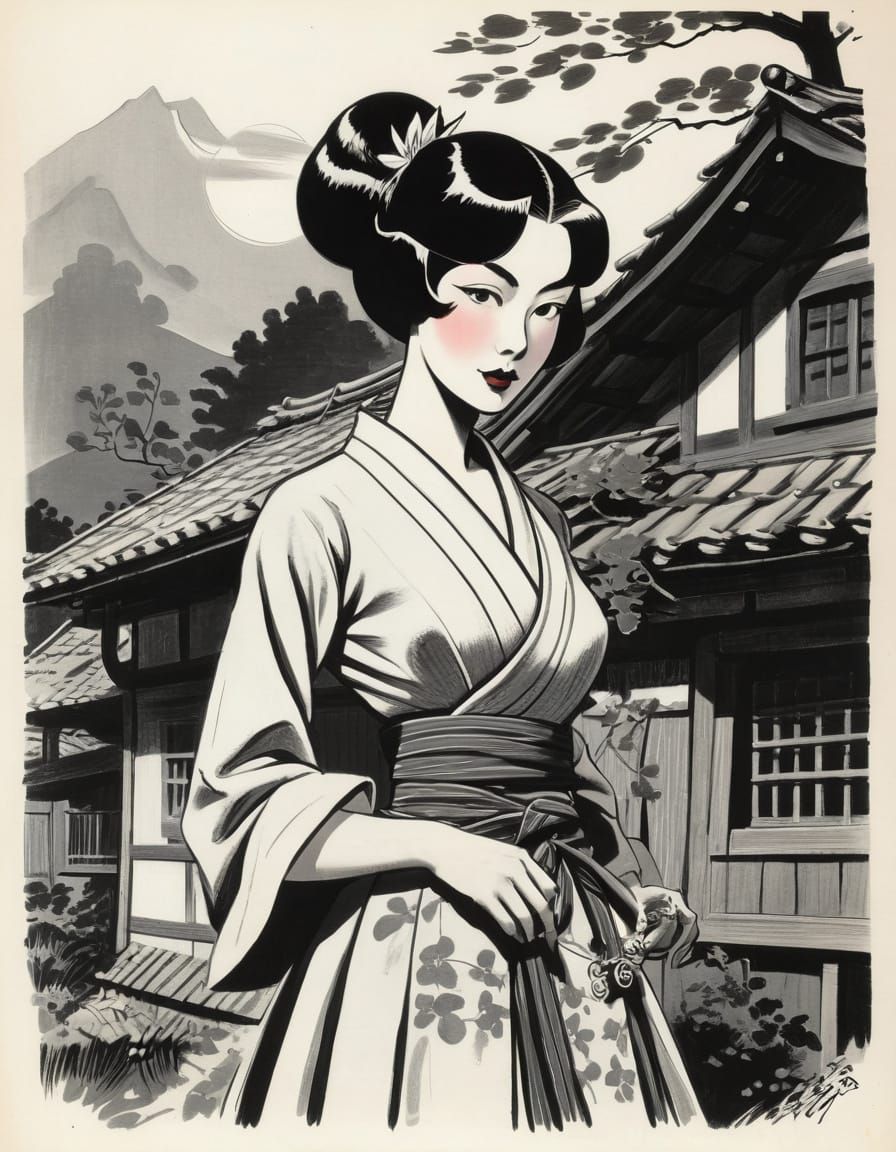 Gloomy Coquette Morute in Historical Japanese Style
