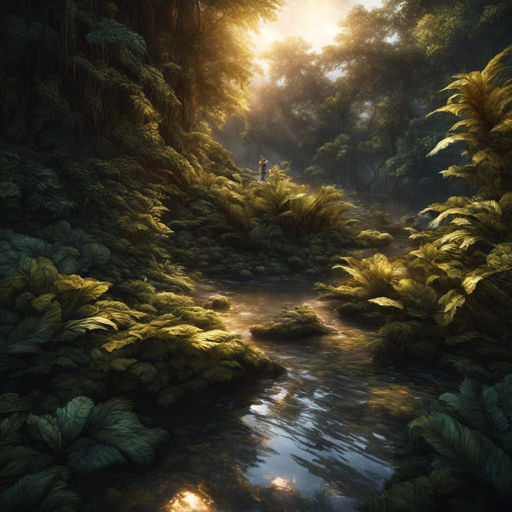 Stone-Magic Princess Unleashes Iridescent Spell in Lush Fore...