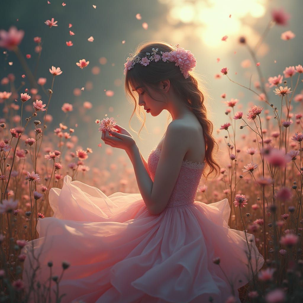 Whimsical Floral Fantasy in Ethereal Light