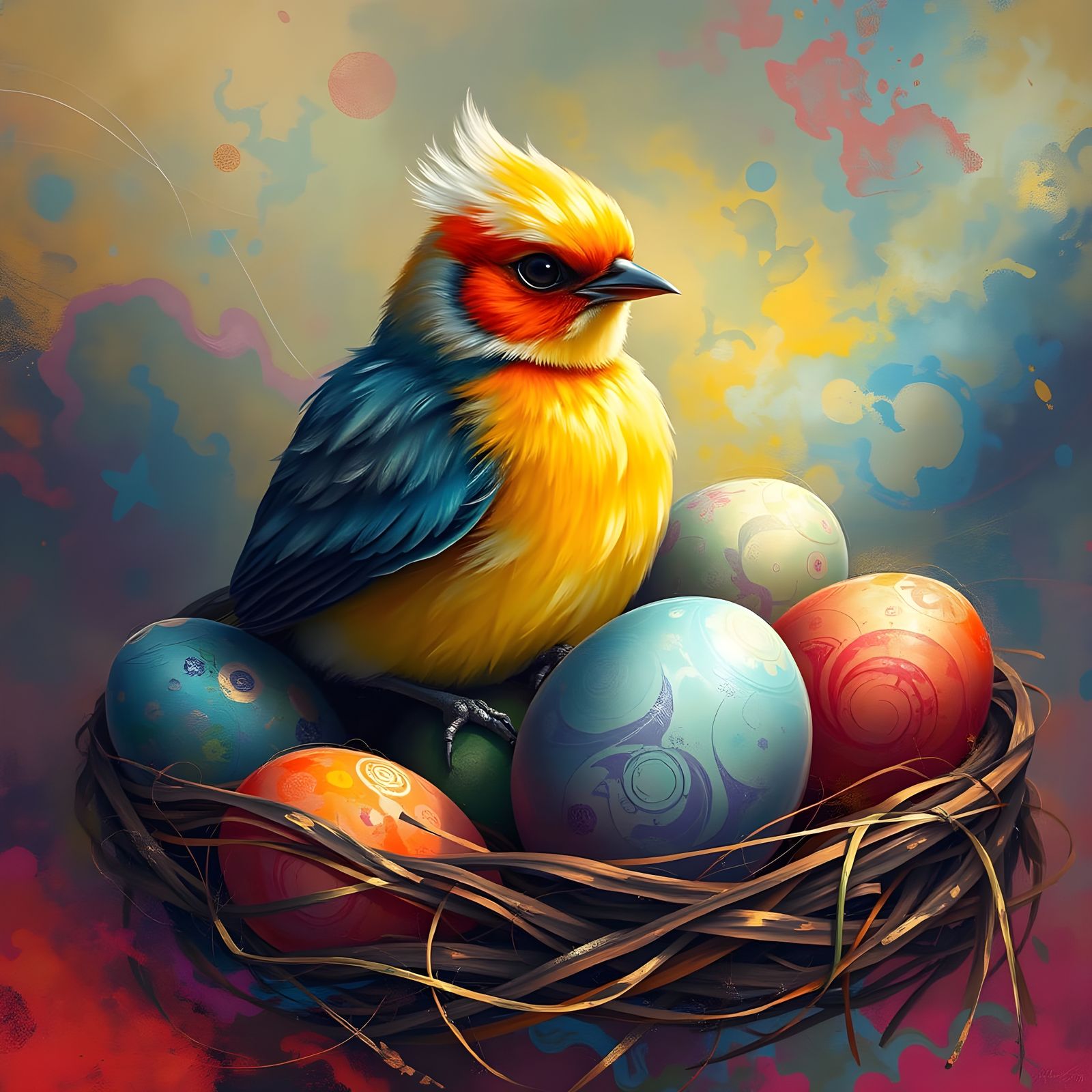 Enchanted Abstract Easter Egg Wonderland