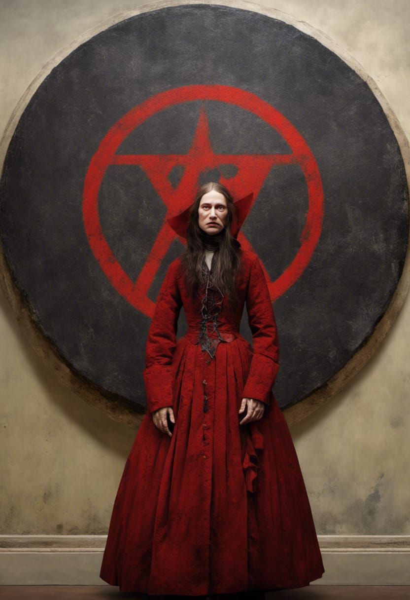 Hester Prynne with Scarlet Letter in Salem