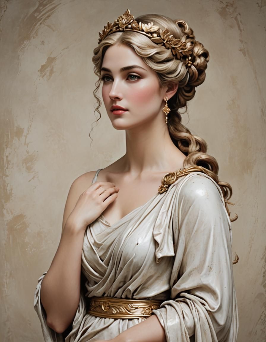 Aphrodite's Alluring Gaze: A Greg Olsen-Inspired Portrait