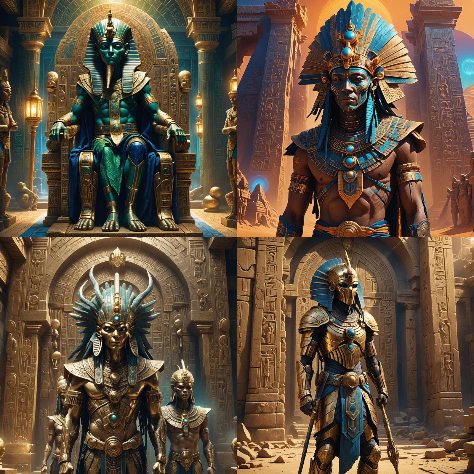 Pharaonic Aliens in Detailed Matte Painting