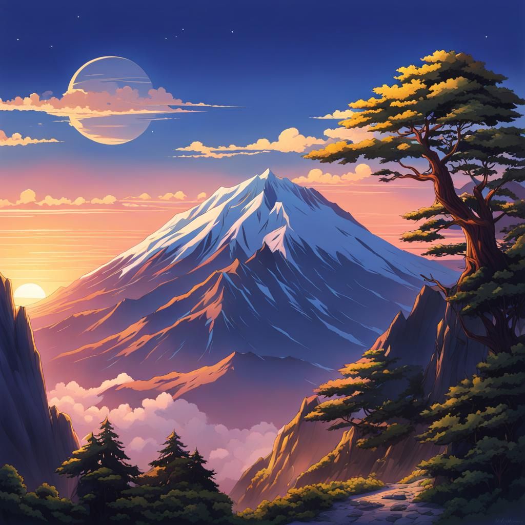 Mount Olympus: Anime Key Visual at Dawn