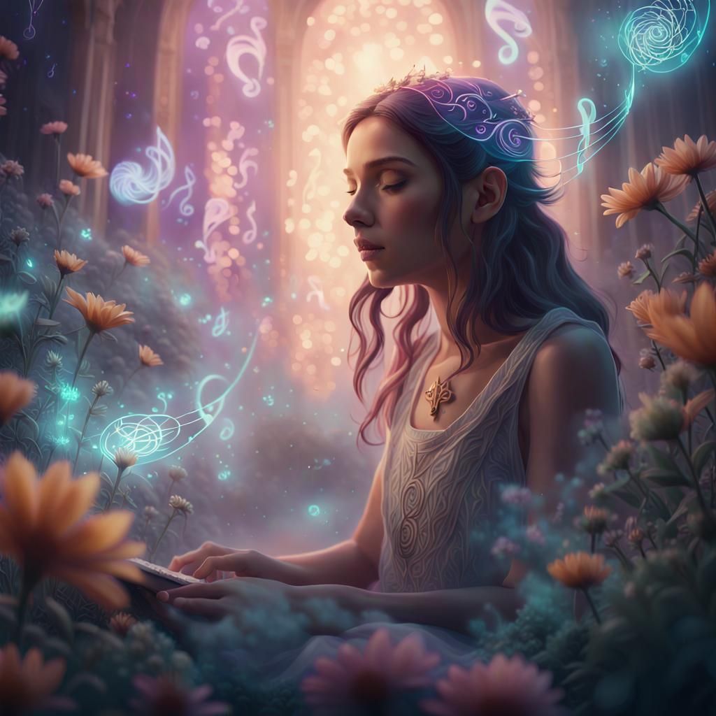 Magical Music Creates Dreamlike Scene with Flora