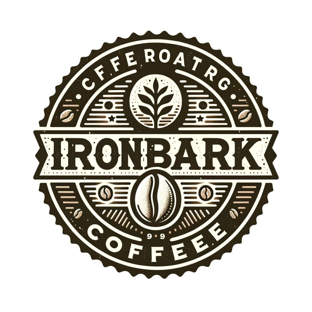 Vintage Woodcut Coffee Roaster Logo Badge Design