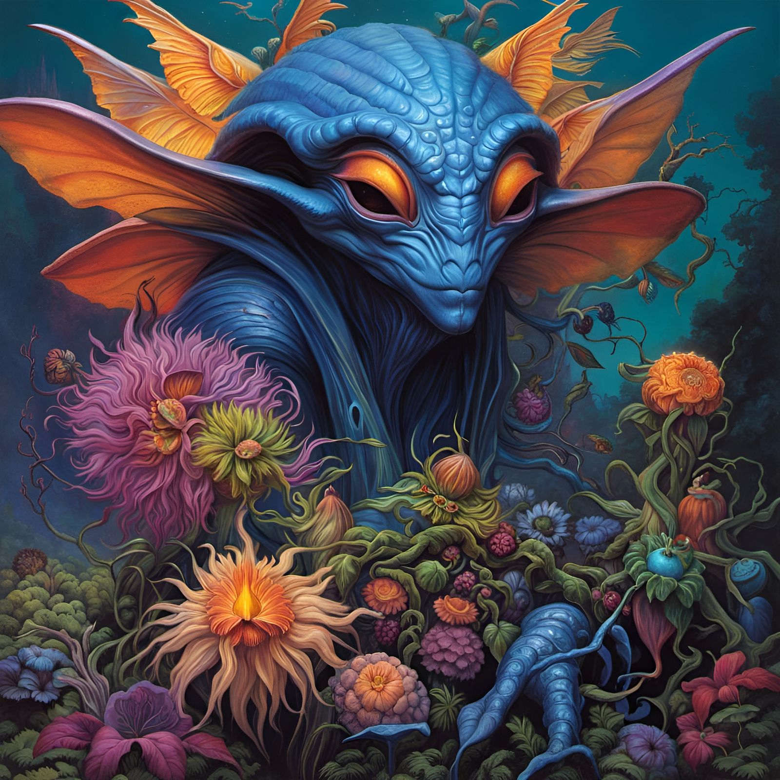 Alien Festival of Colors in Detailed Fantasy Art