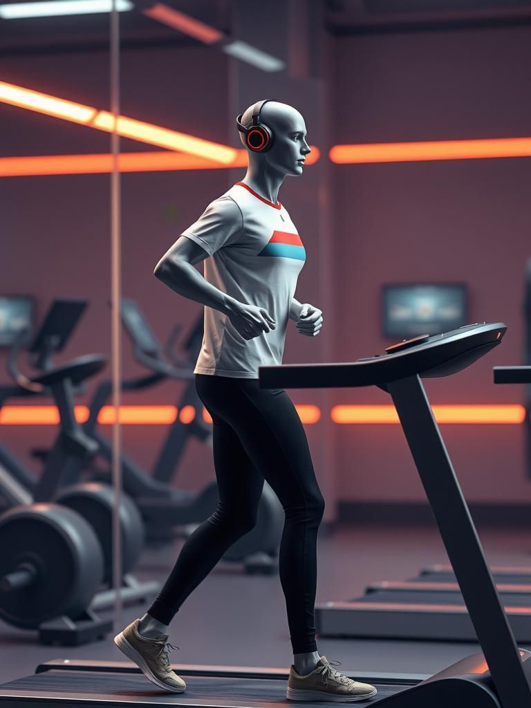 Mannequin in Athletic Wear: Futuristic Gym Scene