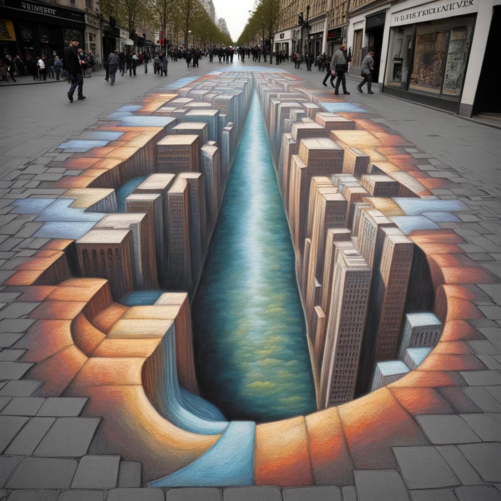 Spectacular 3D Chalk Street Art Illusion