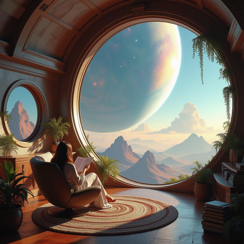 Cosmic Reading Nook on Terraformed Venus
